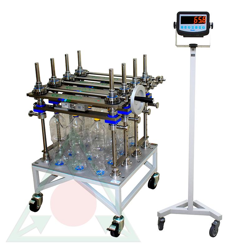Dispositivo para pruebas de resistencia a la estiba en envases